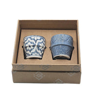 Espresso Box - 2 Cups Fassia/Engraved BlueStone