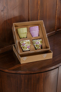 GIFT BOX - 4 SMALL CUPS IMPRINT AND IRIS