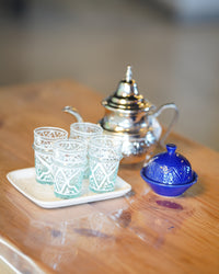 خدمة شاي فضية مع طاجين Majorelle
