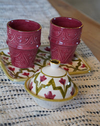 Marsala Cups & 70's Sugar Set
