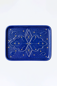 GRAND PLATEAU RECTANGLE · bleu majorelle · Empreinte · PLATS ET PLATEAUX