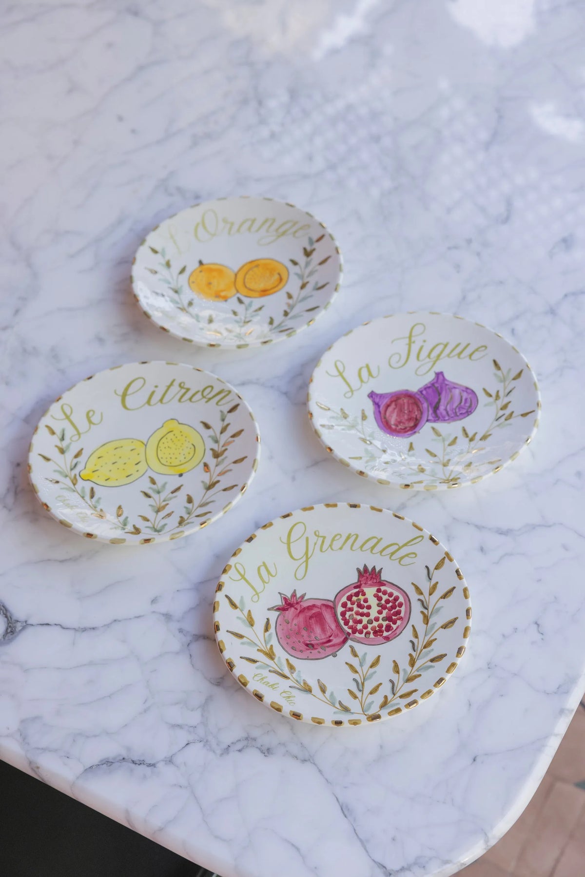 SET DE 4 MOYENNES ASSIETTES PLATES