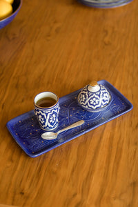 PLATEAU LONG RECTANGLE · bleu majorelle · Empreinte · PLATS ET PLATEAUX