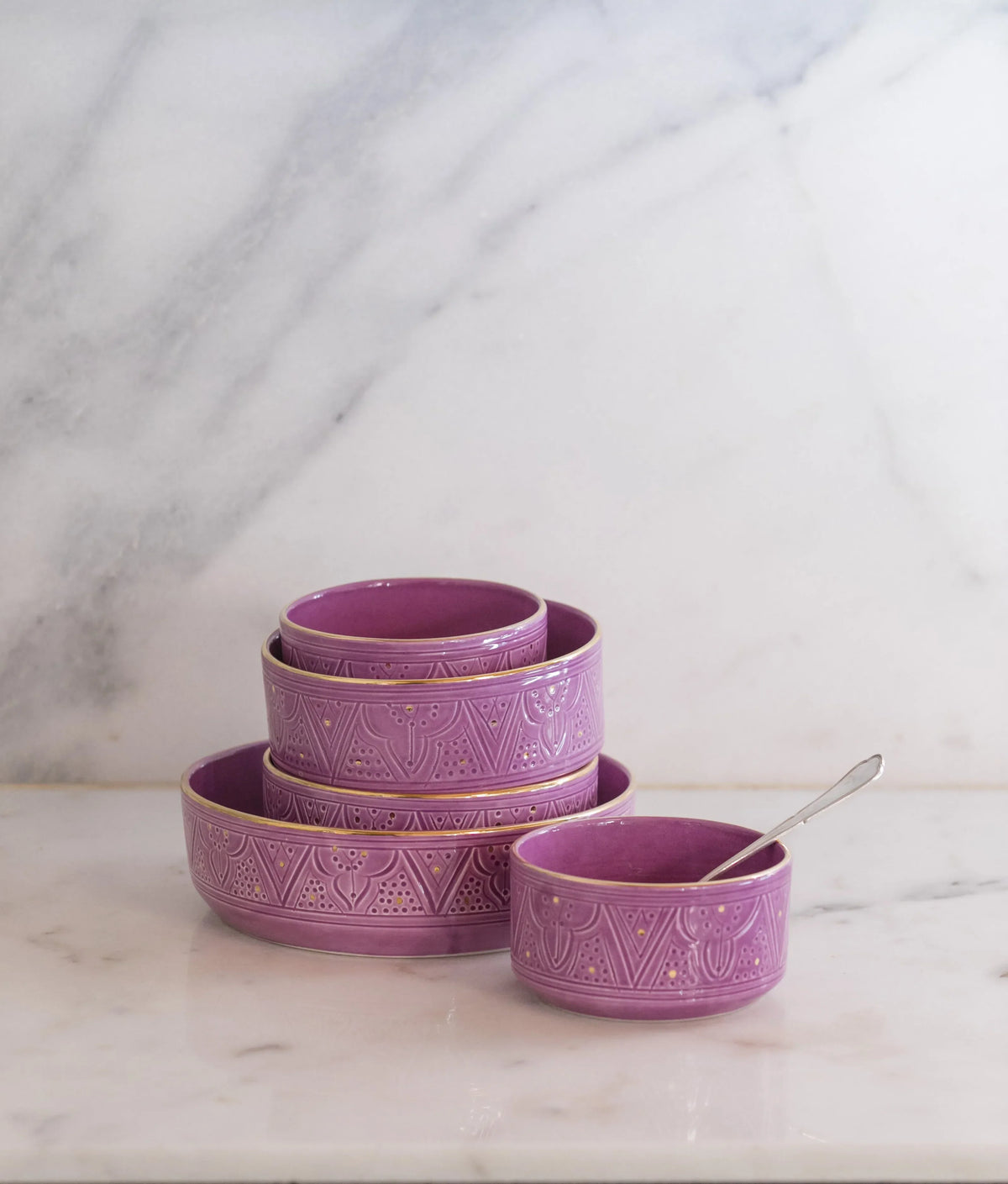 PLATS DE SERVICE DROITS · Empreinte · LILAS · PLATS ET PLATEAUX