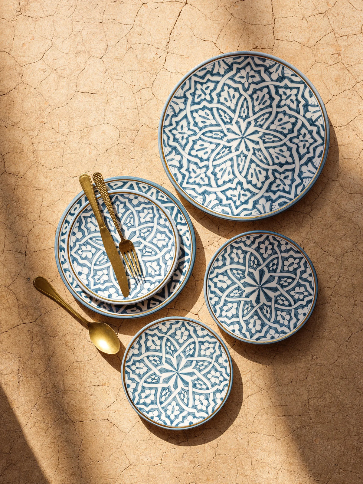 PETITE ASSIETTE DESSERT · bleu stone · Fassia · FASSIA GOLD