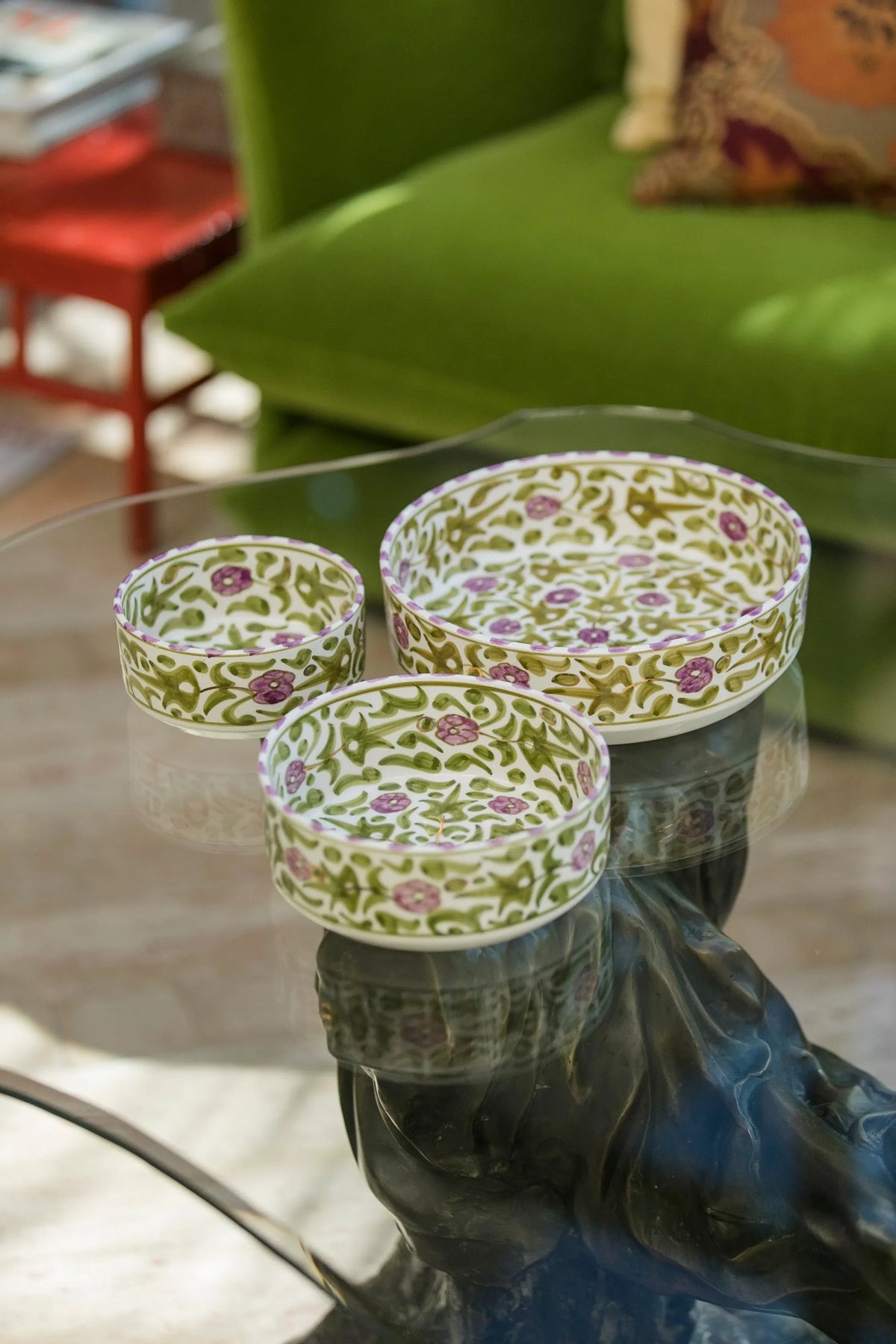 PLATS DE SERVICE DROITS · FLEUR DU MAROC IRIS · KAKI · LILAS