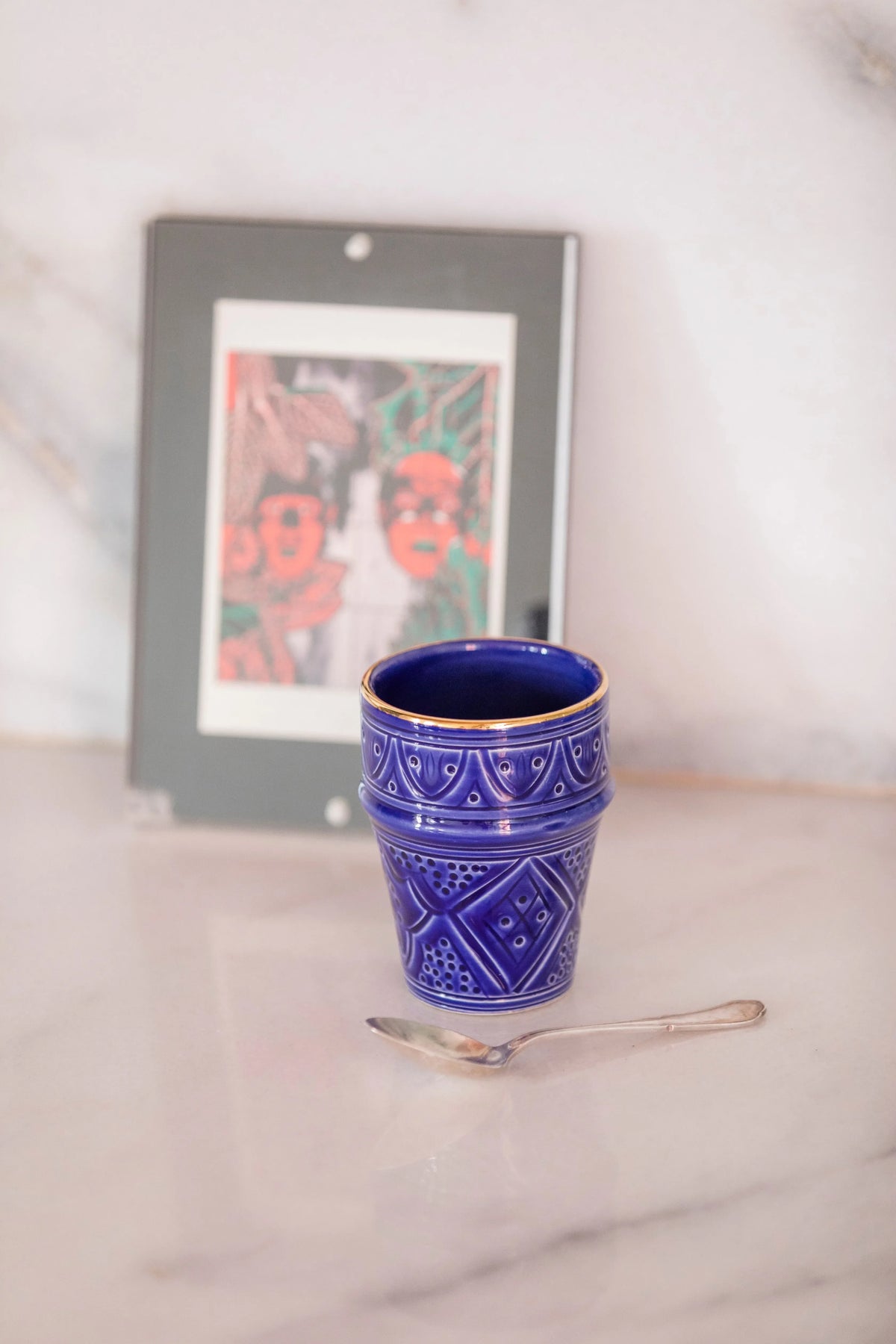 GRANDE TASSE · bleu majorelle · Empreinte · TASSE VERRE MUG