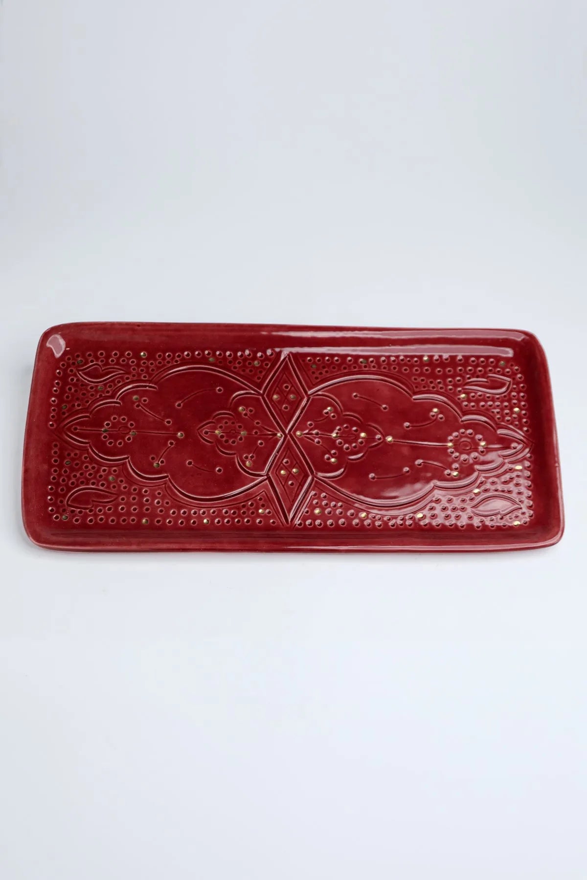 PLATEAU LONG RÉCTANGULAIRE · AUBERGINE · Empreinte · PLATEAUX ET ASSIETTES