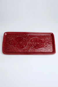 PLATEAU LONG RÉCTANGULAIRE · AUBERGINE · Empreinte · PLATEAUX ET ASSIETTES