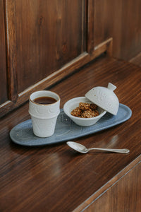 PLATEAU OVAL · bleu stone · Empreinte · PLATS ET PLATEAUX