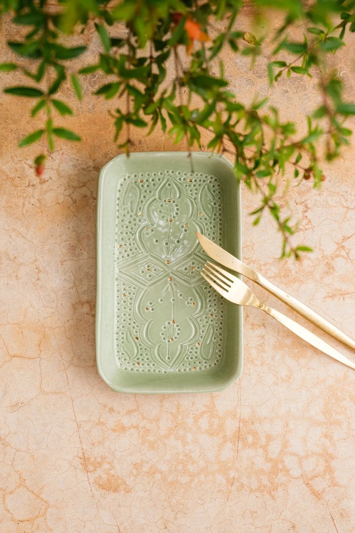 PLATEAU DE SERVICE RECTANGULAIRE · Empreinte · mint · PLATS ET PLATEAUX