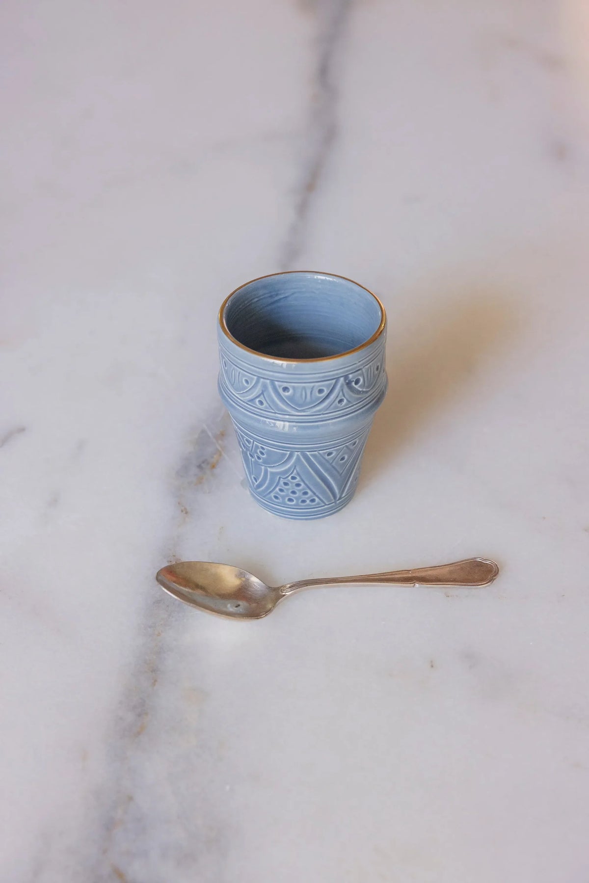 MOYENNE TASSE · bleu stone · Empreinte · TASSE VERRE MUG