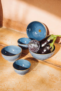 BOLS ET SALADIERS RONDS · bleu stone · Empreinte