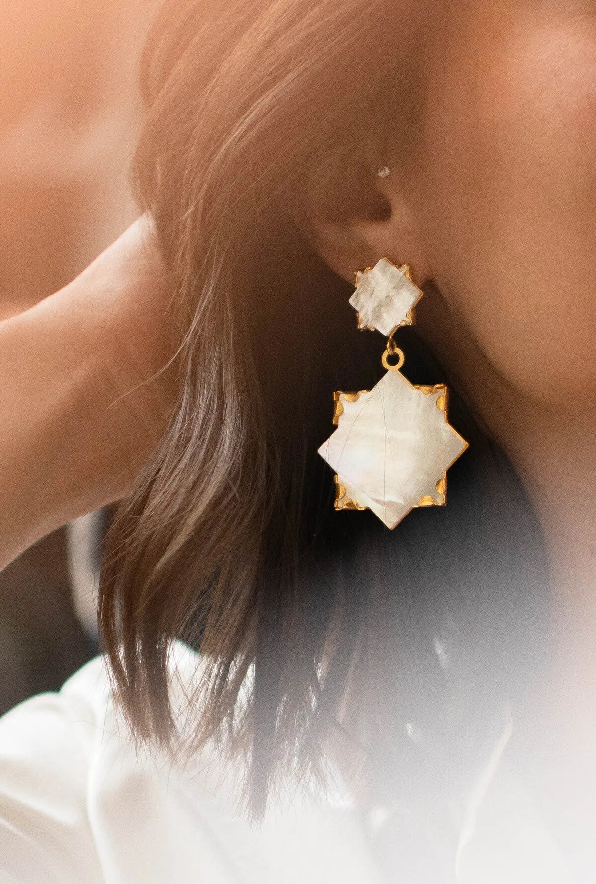 MAXI BOUCLES ÉTOILE DE NACRE