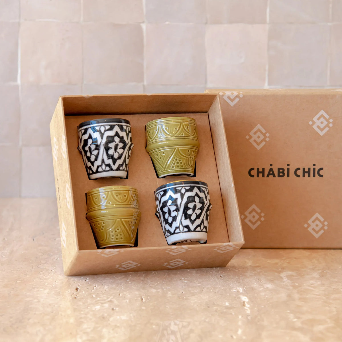 COFFRET CADEAU · coffret cadeau 4 petites tasses a cafe mint gold