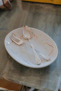 Large Oval - White engrived