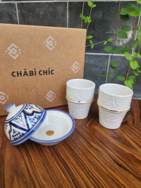 Giftbox - 2 white Cups & zwak Sugar Bowl
