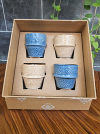 Espresso Box - 4 Cups sahara/blue stone