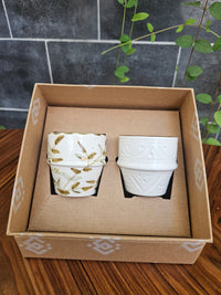 Espresso Box - 2 Cups leaves/white